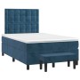 Cama box spring con colchón terciopelo azul oscuro 120x200 cm de vidaXL, Camas y somieres - Ref: Foro24-3138077, Precio: 481,...