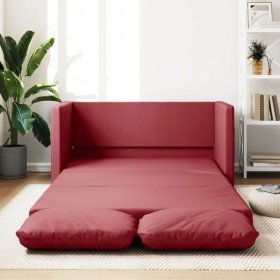 Sofá cama suelo 2 en 1 cuero sintético rojo tinto 112x174x55 cm en Sofás | Comprar online en Foru.es