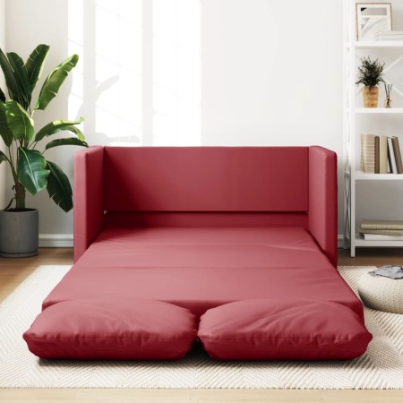 Sofá cama suelo 2 en 1 cuero sintético rojo tinto 112x174x55 cm en Sofás | Comprar online en Foru.es
