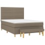 Cama box spring con colchón tela gris taupe 140x200 cm de vidaXL, Camas y somieres - Ref: Foro24-3137241, Precio: 558,55 €, D...