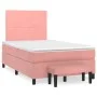 Box spring bed with pink velvet mattress 120x200 cm by vidaXL, Beds and slatted bases - Ref: Foro24-3137718, Price: 419,45 €,...