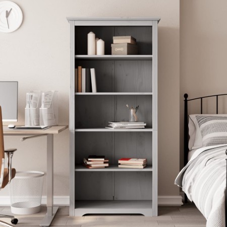 Librería BODO 5 estantes madera maciza pino gris 82x40x173 cm en Librerías y estanterías | Comprar online en Foru.es