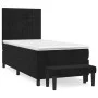 Box spring bed with black synthetic leather mattress 90x190 cm by vidaXL, Beds and slatted bases - Ref: Foro24-3137817, Price...