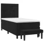 Box spring bed with black synthetic leather mattress 90x190 cm by vidaXL, Beds and slatted bases - Ref: Foro24-3137817, Price...