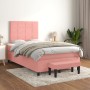 Cama box spring con colchón terciopelo rosa 120x200 cm de vidaXL, Camas y somieres - Ref: Foro24-3137838, Precio: 458,48 €, D...
