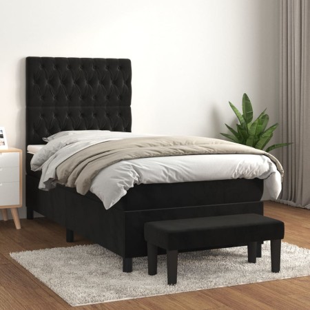 Cama box spring con colchón terciopelo negro 80x200 cm de vidaXL, Camas y somieres - Ref: Foro24-3137991, Precio: 402,80 €, D...