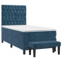 Cama box spring con colchón terciopelo azul oscuro 90x200 cm de vidaXL, Camas y somieres - Ref: Foro24-3138005, Precio: 413,4...