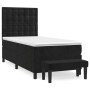 Cama box spring con colchón terciopelo negro 100x200 cm de vidaXL, Camas y somieres - Ref: Foro24-3138069, Precio: 364,26 €, ...