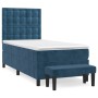 Cama box spring con colchón terciopelo azul oscuro 90x200 cm de vidaXL, Camas y somieres - Ref: Foro24-3138065, Precio: 391,8...