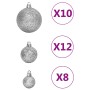 Juego de bolas de Navidad 111 pzas poliestireno plateado en Decoración Festiva y Estacional | Comprar online en Foru.es
