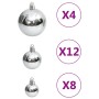 Juego de bolas de Navidad 111 pzas poliestireno plateado en Decoración Festiva y Estacional | Comprar online en Foru.es