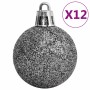 Juego de bolas de Navidad 111 pzas poliestireno blanco y gris en Decoración Festiva y Estacional | Comprar online en Foru.es