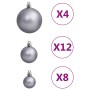 Juego de bolas de Navidad 111 pzas poliestireno blanco y gris en Decoración Festiva y Estacional | Comprar online en Foru.es