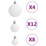 Juego de bolas de Navidad 111 pzas poliestireno blanco y gris en Decoración Festiva y Estacional | Comprar online en Foru.es