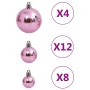 Juego de bolas de Navidad 111 pzas poliestireno rosa en Decoración Festiva y Estacional | Comprar online en Foru.es