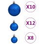 Juego de bolas de Navidad 111 pzas poliestireno azul en Decoración Festiva y Estacional | Comprar online en Foru.es