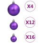 Juego de bolas de Navidad 111 pzas poliestireno morado en Decoración Festiva y Estacional | Comprar online en Foru.es