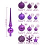 Juego de bolas de Navidad 111 pzas poliestireno morado en Decoración Festiva y Estacional | Comprar online en Foru.es