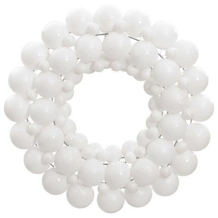 Corona de Navidad poliestireno blanca 45 cm en Decoración Festiva y Estacional | Comprar online en Foru.es