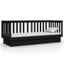Sofá cama madera maciza de pino negro 75x190 cm de vidaXL, Camas y somieres - Ref: Foro24-821578, Precio: 140,82 €, Descuento: %