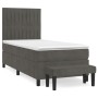 Cama box spring con colchón terciopelo gris oscuro 80x200 cm de vidaXL, Camas y somieres - Ref: Foro24-3137930, Precio: 355,3...