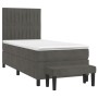 Cama box spring con colchón terciopelo gris oscuro 80x200 cm de vidaXL, Camas y somieres - Ref: Foro24-3137930, Precio: 355,3...