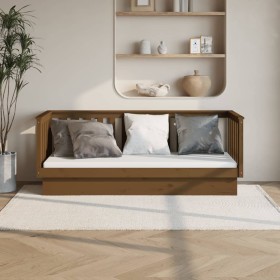 Sofá cama de madera maciza de pino marrón miel 90x190 cm de vidaXL, Camas y somieres - Ref: Foro24-821582, Precio: 147,66 €, ...