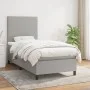 Box spring bed with light gray fabric mattress 90x200 cm by vidaXL, Beds and slatted bases - Ref: Foro24-3141585, Price: 323,...