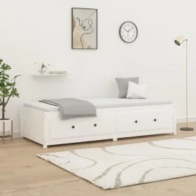 Solid white pine wood sofa bed 90x200 cm by vidaXL, Beds and slatted bases - Ref: Foro24-821590, Price: 243,63 €, Discount: %