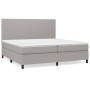 Cama box spring con colchón tela gris claro 200x200 cm de vidaXL, Camas y somieres - Ref: Foro24-3141641, Precio: 694,81 €, D...