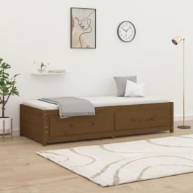 Sofá cama de madera maciza de pino marrón miel 75x190 cm de vidaXL, Camas y somieres - Ref: Foro24-821602, Precio: 171,60 €, ...