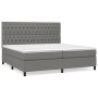 Cama box spring con colchón tela gris oscuro 200x200 cm de vidaXL, Camas y somieres - Ref: Foro24-3142042, Precio: 662,23 €, ...