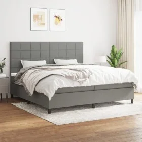 Cama box spring con colchón tela gris oscuro 200x200 cm de vidaXL, Camas y somieres - Ref: Foro24-3141802, Precio: 654,07 €, ...