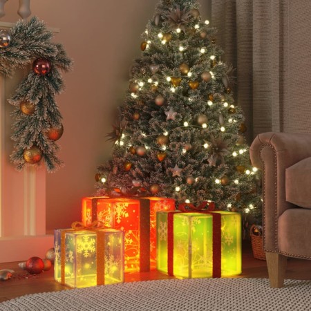 Cajas de regalo Navidad iluminadas 3 uds 64 LEDs blanco cálido en Decoración Festiva y Estacional | Comprar online en Foru.es