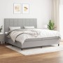 Cama box spring con colchón tela gris claro 200x200 cm de vidaXL, Camas y somieres - Ref: Foro24-3141801, Precio: 697,64 €, D...
