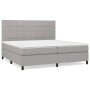 Cama box spring con colchón tela gris claro 200x200 cm de vidaXL, Camas y somieres - Ref: Foro24-3141801, Precio: 697,64 €, D...