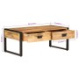 Mesa de centro hierro y madera maciza de mango 100x54x40 cm en Mesas de centro | Comprar online en Foru.es