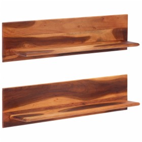 Estantes de pared 2 unidades madera maciza acacia 112x20x26 cm en Estanterías | Comprar online en Foru.es