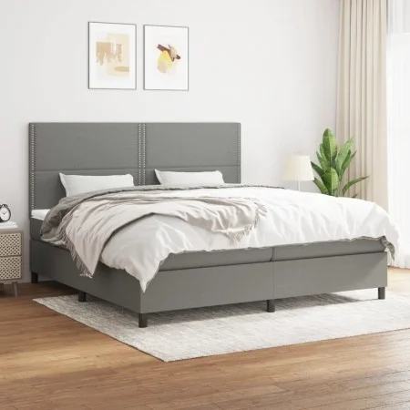 Box spring bed with dark gray fabric mattress 200x200 cm by vidaXL, Beds and slatted bases - Ref: Foro24-3141722, Price: 622,...