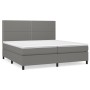 Cama box spring con colchón tela gris oscuro 200x200 cm de vidaXL, Camas y somieres - Ref: Foro24-3141722, Precio: 629,16 €, ...