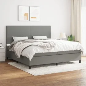 Box spring bed with dark gray fabric mattress 200x200 cm by vidaXL, Beds and slatted bases - Ref: Foro24-3141642, Price: 664,...