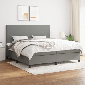 Cama box spring con colchón tela gris oscuro 200x200 cm de vidaXL, Camas y somieres - Ref: Foro24-3141642, Precio: 657,34 €, ...