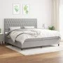 Box spring bed with light gray fabric mattress 200x200 cm by vidaXL, Beds and slatted bases - Ref: Foro24-3142041, Price: 681...