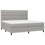 Cama box spring con colchón tela gris claro 200x200 cm de vidaXL, Camas y somieres - Ref: Foro24-3142041, Precio: 694,26 €, D...