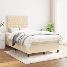 Cama box spring con colchón tela color crema 120x200 cm de vidaXL, Camas y somieres - Ref: Foro24-3142006, Precio: 441,64 €, ...