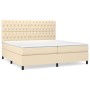 Cama box spring con colchón tela color crema 200x200 cm de vidaXL, Camas y somieres - Ref: Foro24-3142046, Precio: 642,89 €, ...