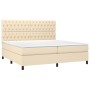 Cama box spring con colchón tela color crema 200x200 cm de vidaXL, Camas y somieres - Ref: Foro24-3142046, Precio: 642,89 €, ...