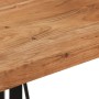 Mesa alta de hierro y madera maciza de acacia 55x55x107 cm en Mesas de comedor | Comprar online en Foru.es