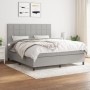 Cama box spring con colchón tela gris claro 180x200 cm de vidaXL, Camas y somieres - Ref: Foro24-3141793, Precio: 600,37 €, D...