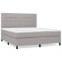 Cama box spring con colchón tela gris claro 180x200 cm de vidaXL, Camas y somieres - Ref: Foro24-3141793, Precio: 600,37 €, D...